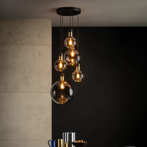 Lucide JULIUS - Suspension - 5xE27 - Fumé - ambiance 1